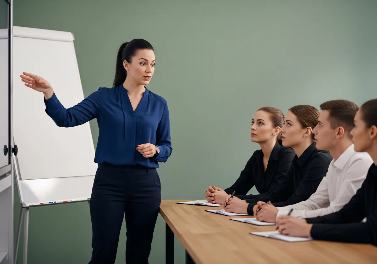 Coach em palestra motivacional